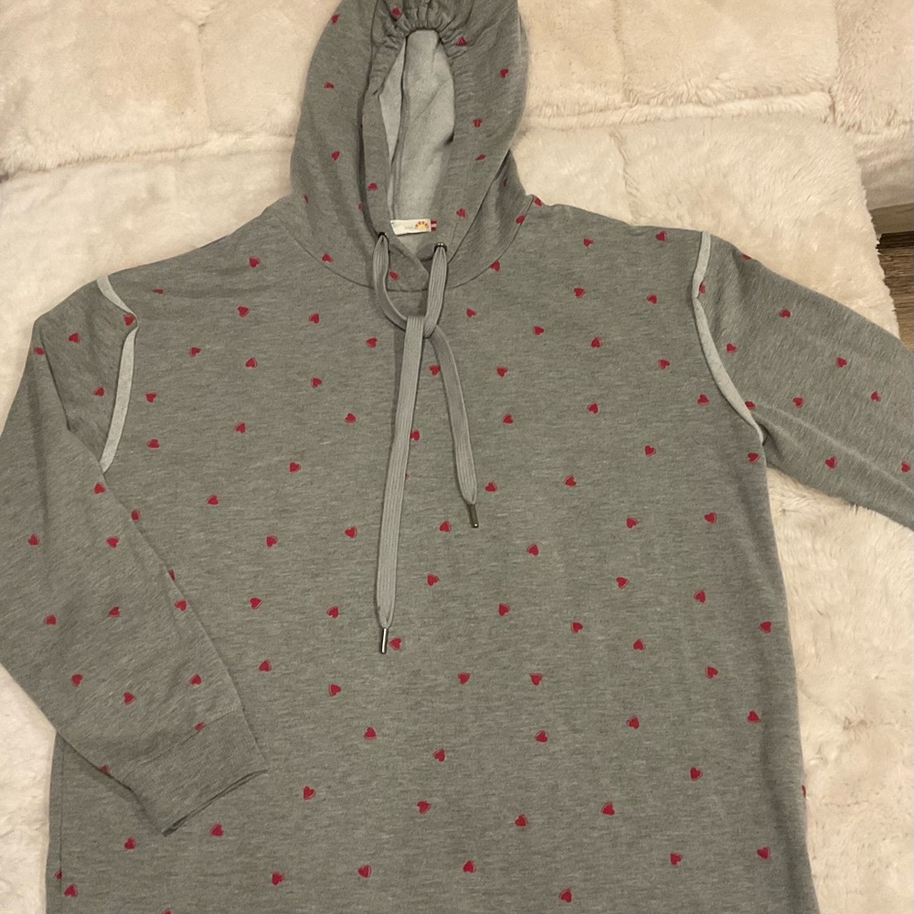 C&C California Hoodie Pullover Gray w/ Red Stars ~ Large ~ SO SOFT ~ EEUC!